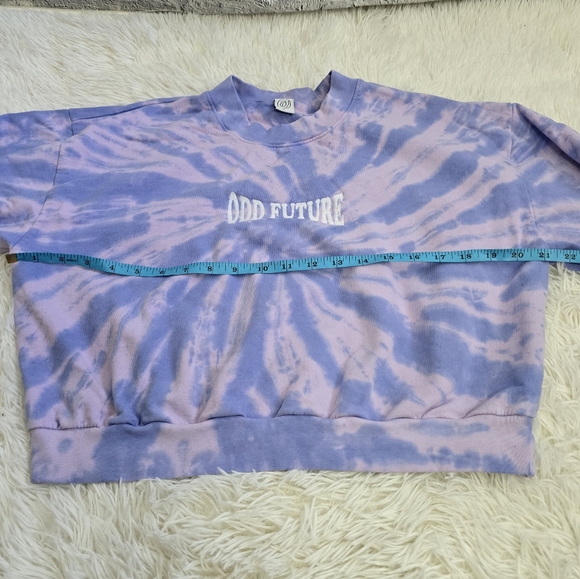 Odd Future Purple Tie Die Cropped Sweatshirt SZ L - Picture 7 of 10